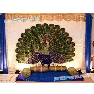 Pesado bordado Pavo Real telón de fondo boda mano bordado baile pavos reales telón de fondo boda escenario telones de fondo Australia - Product Image 1