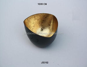 Portavelas Rectangular de Hierro en Colores Negro y Dorado para Decoración del Hogar - Product Image 3