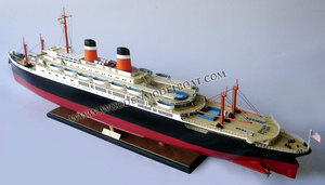 Modelo de barco de crucero de madera SS Constitution, revestimiento de madera vietnamita hecho a mano para decoración del hogar hecho de metal y madera - Product Image 2