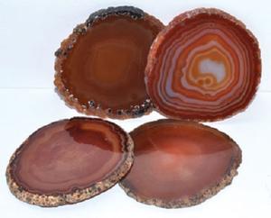 Vente en gros de sous-verres en pierre précieuse d'agate rouge de style Feng Shui pierre semi-précieuse artisanat pour la décoration de table à la maison et les cadeaux - Product Image 1
