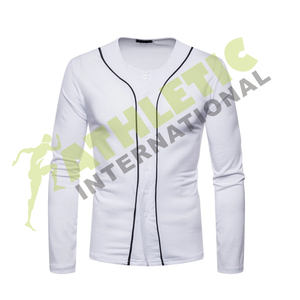 Ropa deportiva de manga larga Ropa de béisbol y softbol Camisetas de Jersey Diseño a rayas OEM Personalizado Transpirable Secado rápido Delgado Fitness Adultos - Product Image 4