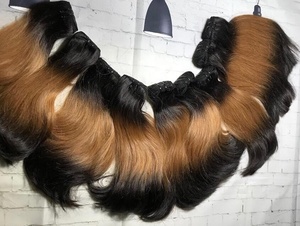 Especial 2 tonos color vietnamita pelo crudo Super doble dibujado alta calidad muestra gratis - Product Image 2