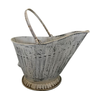 Solid Round Galvanized Coal Bucket Premium Quality Metal Coal Bucket Coal Bucket Household Cleaning Tools Base - Product Image 3
