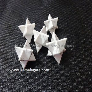 Venta al por mayor Merkaba tallado a mano howlita cristal piedra preciosa ágata piedra semipreciosa artesanía para decoración del hogar puntos de estrella curativos - Product Image 1