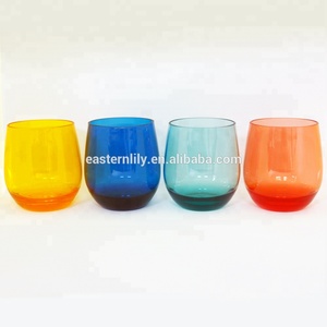 Verre à vin sans pied en Tritan acrylique incassable de 13oz sans BPA, matériau PC de qualité supérieure pour servir du vin rouge - Product Image 4