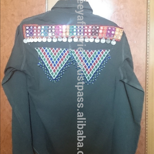 Estilo bohemio Tribal Boho Chaqueta verde Embellecido Gypsy Wild Side Jacket - Product Image 1