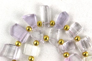 Natural Kunzite Gemstone Faceted Nugget Shape Beads <b>Top</b> Quality 1 Strand Wholesale Handmade Jewelry Making - Product Image 3
