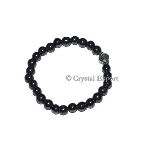 Compra en línea de pulseras de cuentas de piedras preciosas de ónix negro puro hechas a mano, brazaletes de moda - Product Image 1