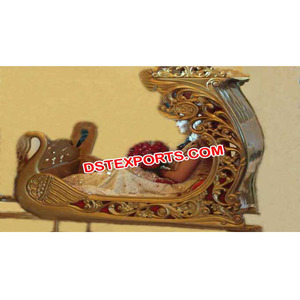 งานแต่งงานอินเดียไม้หงส์Palkiนกยูงทองออกแบบงานแต่งงานDoli - Product Image 1