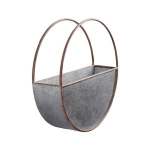 Maceta de pared semiredonda para decoración, semiredonda, galvanizada, para jardín y flores - Product Image 2