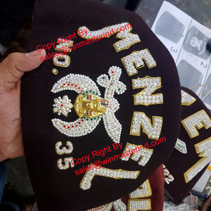 Fez หมวกผ้าสักหลาดขนสัตว์,หมวกแก๊ปคลุมผมขนสัตว์100% ที่กำหนดเองในมือปักชนะต้นแบบผ้าหดตัวสำหรับผู้ใหญ่5-8days - Product Image 3