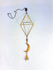 Petit support de plante à Air géométrique, suspension murale, cloche de cow-boy en bronze doré, de style bohème - Product Image 3