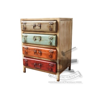 Commode à tiroirs Vintage en métal, commode style industriel - Product Image 4