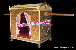 Indian Wedding Rani <b>Doli</b> Peacock Design Wedding Open Palki Indian Wedding Swing Jhula Decoration - Product Image 6