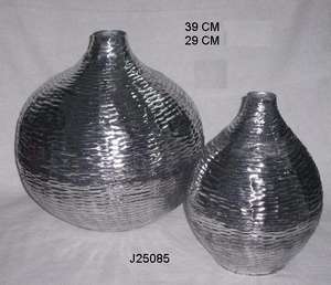 Vase à fleurs martelées et en Aluminium, artisanat métallique, 1 pièce, vernis à miroir, décoration de maison, fête de mariage, salon, de maison - Product Image 2