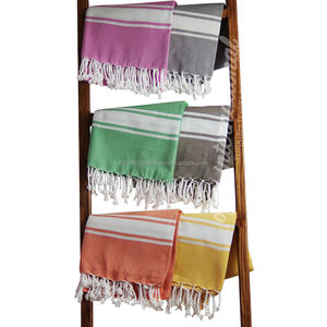 Marseille Tunisien Fouta Pestemal Serviettes Turques Serviettes Hamam Vente en Gros de Turquie Usine-Couleur Jaune Collection Classique - Product Image 4