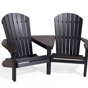 Traditional Style Outdoor <b>Garden</b> Wooden <b>Loveseat</b> and Companion Set Rustic Outdoor Furniture Made of Durable Wood - Product Image 1