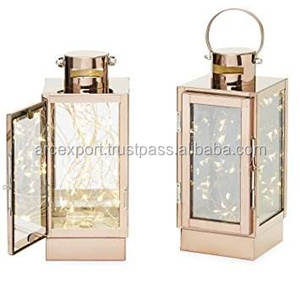 Lanterne d'éclairage plaquée or en métal de qualité exclusive Lanterne décorative luxueuse pour la maison Éclairage de jardin intérieur Lanterne suspendue - Product Image 1