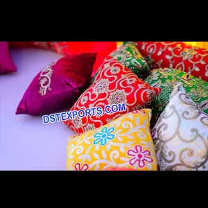 Coloridas Almofadas Bordadas Para Mehndi Decoração, capas de almofadas para decoração de mehandi/Fabricante e Exportador