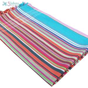 ผ้าขนหนูชายหาด Hammam สำหรับห้องอาบน้ำแฮนด์เมดหลากสีผ้าฝ้ายลายเคนยา Kikoy ขายส่ง - Product Image 5