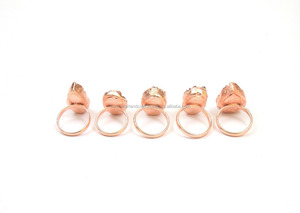 Piedra preciosa natural Joyería hecha a mano Declaración Multi Druzy con anillo bohemio de piedra natal Druzy chapado en oro rosa - Product Image 4