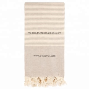 Toallas de Baño Turcas Auténticas Anudadas a Mano al por Mayor, Peshtemals con Rayas y Dos Colores de Proveedores Confiables, 100% Algodón - Product Image 4