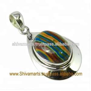 Colgante de piedras preciosas de calsílice arcoíris de Plata de Ley 925 de alta calidad, joyería fina, colgantes y Dijes, Joyería - Product Image 2