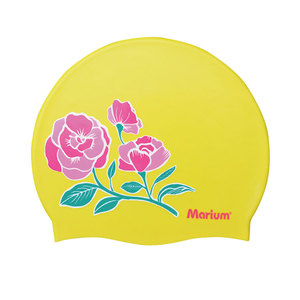 Gorros de natación de silicona con estampado floral personalizado - Product Image 4