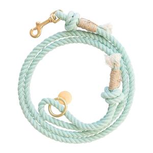 Laisse en corde de coton pour chiens Laisse en corde de teinture naturelle Accessoires pour chiens Pastel Laisse pour chien en corde de coton classique-Aqua - Product Image 1