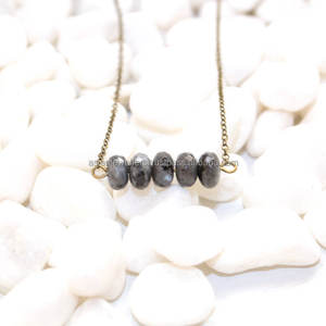 labradorite gemstone sterling silver gold <b>vermeil</b> <b>necklace</b> - Product Image 1