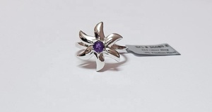 Venta al por mayor, anillo floral de amatista romántica, joyería de piedras preciosas de diseño para bodas, compromiso, aniversario, regalos y fiestas - Product Image 2