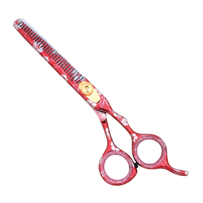 Flower Print Stainless Steel Scissors Barber Hair Professional Hair Shear Scissors For Cutting Hair by Bahasa Pro