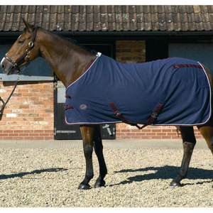 Horse Fleece Rug Soft Polar Fleece Horse Cooler <b>Blanket</b> Breathable Horse Fleece Cooler Rug with Chest Buckle - Product Image 3