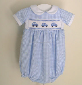 Baby Boy Light Blue Smocked <b>Car</b> - Product Image 1