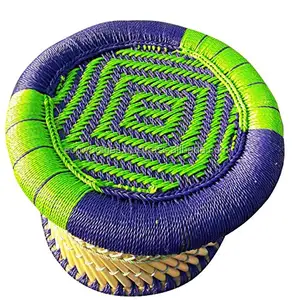 Bamboo Ottoman Stool Wooden Shower Foot Rest Stool Elegant Wicker Ottoman Stool Bone Inlay Console - Product Image 1