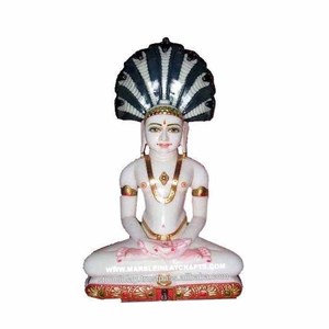 Marble Handmade Mahavir Jain God <b>Statue</b> - Product Image 1