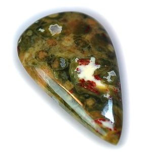 Piedra preciosa suelta de riolita Rainforest para hacer joyas cabujón Suelto - Product Image 5