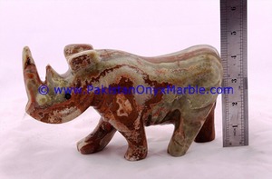 STATUE de RHINO en ONYX sculpté, pierre naturelle du PAKISTAN - Product Image 2