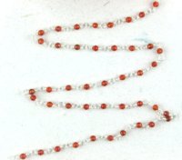 Chaîne de chapelet plaquée argent 925 de qualité exceptionnelle, perles rondelles en cornaline naturelle, fabrication artisanale de bijoux, qualité AAA