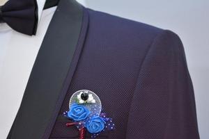 ชุดสูทแฟชั่นสำหรับคุณผู้ชาย,เสื้อเบลเซอร์สำหรับออกแบบเครื่องแบบออฟฟิศชุดทักซิโด้สไตล์อิตาเลียนสีแดงแฟนซี - Product Image 4