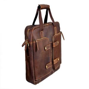 Bolsa para ordenador portátil de cuero genuino de Estilo Vintage disponible a un precio económico de la India - Product Image 6