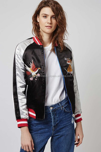 Vestes bomber en satin décontractées pour hommes, légères, respirantes, imperméables, écologiques, avec décoration brodée, vêtements d'extérieur d'hiver - Product Image 6