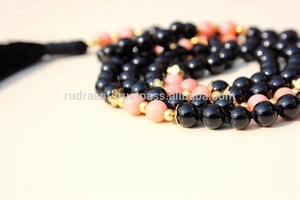 เครื่องประดับแฟชั่นโบฮีเมียนสินค้าลูกปัดอธิษฐานลูกประคำสง่างามสีดำชมพูชมพูปะการังมาลาลูกปัด108ของขวัญ - Product Image 6