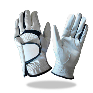 Gant de golf combiné de haute qualité avec Lycra synthétique blanc et noir, logo personnalisé, coopération BR d'Indonésie - Product Image 1