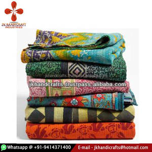 Sari de algodón vintage Kantha Rali Gudri - Product Image 1