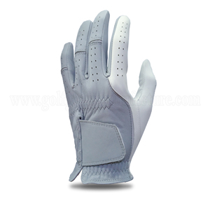 Guante de golf Clásico para hombre de cuero Cabretta de oveja completo combinado con tacto suave y cómodo gris y blanco para manos - Product Image 1