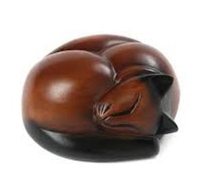 Urna Funeraria para Mascotas de Madera de Alta Calidad, Urna para Cenizas de Mascotas, Urna de Resina Hecha a Mano, Ataúd para Mascotas, Gato Durmiendo para Regalo - Product Image 1