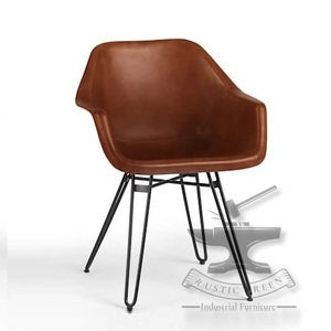 Genuino de cuero Tan Vintage habitación Silla de acento - Product Image 1