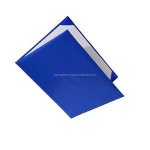 Couverture de certificat bleue avec taille personnalisable, forme, couleur et logo titulaire de certificat couverture de diplôme en cuir PU taille A4 - Product Image 1
