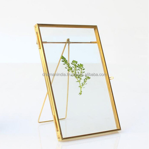 Chaman India Antique Brass Glass <b>8x6</b> Gold <b>Photo</b> <b>Frame</b> - Product Image 1